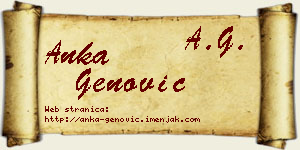 Anka Genović vizit kartica